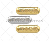 18k Dainty Gold F*CK On Oval Bar Connector/Pendant, Bracelet Necklace Oval Connector,7x23mm,Sku#L464