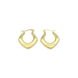 Plain Gold Chunky Rhombus Shape Hoop Earrings, Sku#LX469