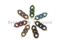 Rainbow CZ Micro Pave Chain Link Connector for Bracelet/Necklace, Link Connector, Spacer Connector, 9x28mm,sku#E433