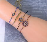 String Evil Eye Elephant Twisted Line Connector Bracelet, sku#EF128