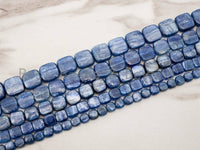 High Quality Natural Kyanite Gemstone beads, 6mm/8mm/10mm/12mm/14mm/16mm/18mm Flat Square Blue Gemstone Beads, 15.5 strand, SKU#U4