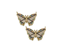 Gold Colorful CZ Butterfly Charm, Sku#Y726