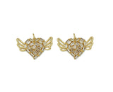 Baguette CZ Heart With Wings Charm, Sku#LK605