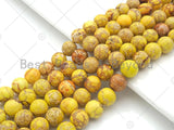 High Quality Yellow Sea Sediment Imperial Jasper Beads, 6mm/8mm/10mm/12mm Round Smooth Imperial Japser, 15.5'' Full Strand, SKU#UA172