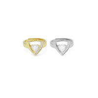 Triangle Diamond CZ Adjustable Ring, Sku#A156