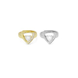 Triangle Diamond CZ Adjustable Ring, Sku#A156