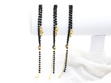 Black Beaded Star choker with Y-Drop, Dainty Gold Black Choker, Black Rosary Choker, Pearl Choker, Short Necklace, Y-Drop Necklace, SKU#P5