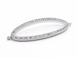 CZ Micro Pave Long Oval Link Connector, Cubic Zirconia Pave Oval Connector Charm, Finding DIY Jewelry, 13x43mm, SKU#E355