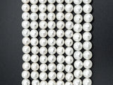 6/8mm/10mm/12mm/14mm Quality White Mother of Pearl, Mop Shell, White Shell, Pearl, Round 128 Faceted Gemstone Beads, 15inch strand, SKU#T66