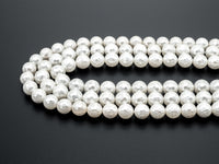 6/8mm/10mm/12mm/14mm Quality White Mother of Pearl, Mop Shell, White Shell, Pearl, Round 128 Faceted Gemstone Beads, 15inch strand, SKU#T66