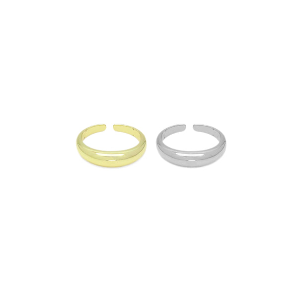 Gold Silver Doom Adjustable Ring, Sku#A159