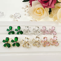 Clear Crystal CZ Butterfly Earrings, Sku#A168