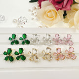 Clear Crystal CZ Butterfly Earrings, Sku#A168