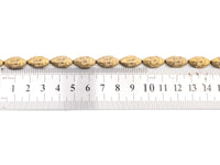Natural Hematite Matt Gold Long Oval Shaped Beads, Old Man Head Carved, Metallic Gold Gemstone Beads, 8x16mm,8'' Full Strand, Sku#W54