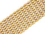 Natural Hematite Matt Gold Long Oval Shaped Beads, Old Man Head Carved, Metallic Gold Gemstone Beads, 8x16mm,8'' Full Strand, Sku#W54