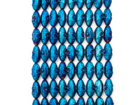 Natural Hematite Matt Blue Long Oval Beads, Old Man Head Carved, Oval Metallic Blue Gemstone Beads, 8x16mm,8'' Full Strand, Sku#W59
