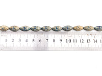 Natural Hematite Matt Light Blue Long Oval Beads,Old Man Head Carved, Oval Metallic Gemstone Beads 8x16mm , 8'' Full Strand, Sku#W57