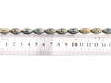 Natural Hematite Matt Light Blue Long Oval Beads,Old Man Head Carved, Oval Metallic Gemstone Beads 8x16mm , 8'' Full Strand, Sku#W57