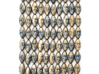 Natural Hematite Matt Light Blue Long Oval Beads,Old Man Head Carved, Oval Metallic Gemstone Beads 8x16mm , 8'' Full Strand, Sku#W57