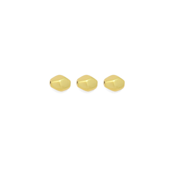 Matte Blushed Gold Faceted Oval Spacer Beads, Sku#A198