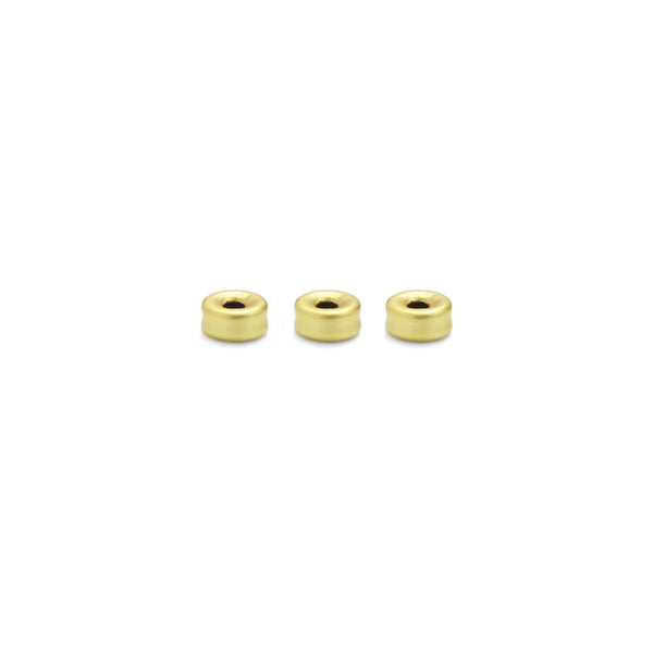 Matte Brushed Gold Donut Spacer Beads, Sku#A201
