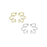 Clear CZ Gold Silver Spiral Swirl Earrings, Sku#A259
