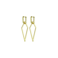 Gold Kite Frame Shape Stud Earrings, Sku#A268