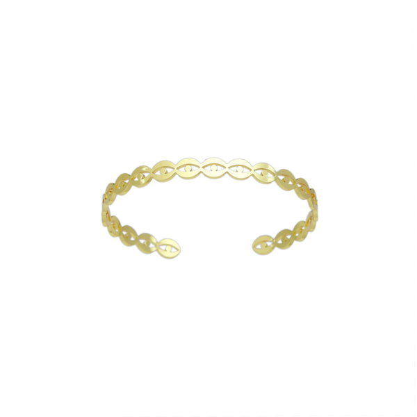 Gold Evil Eye Cuff Bracelet, Sku#A279