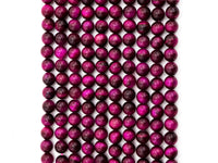 High Quality Natural Fuchsia Tiger Eye Round  Beads,4mm/6mm/8mm/10mm/12mm/14mm Round, Fuchsia Tiger Eye, 15.5'' Full strand, SKU#U65