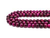 High Quality Natural Fuchsia Tiger Eye Round  Beads,4mm/6mm/8mm/10mm/12mm/14mm Round, Fuchsia Tiger Eye, 15.5'' Full strand, SKU#U65