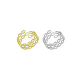 Gold Silver Oval Link Adjustable Wrap Ring, Sku#A289