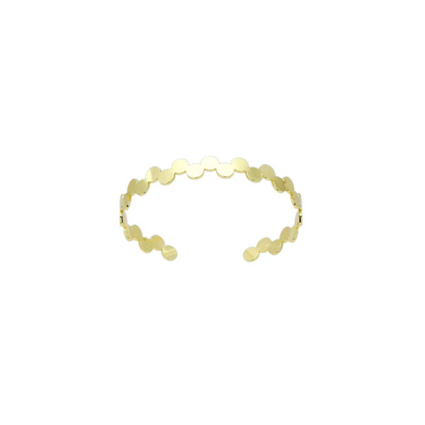 Shinny Gold Round Disc Adjustable Bracelet, Sku#A299
