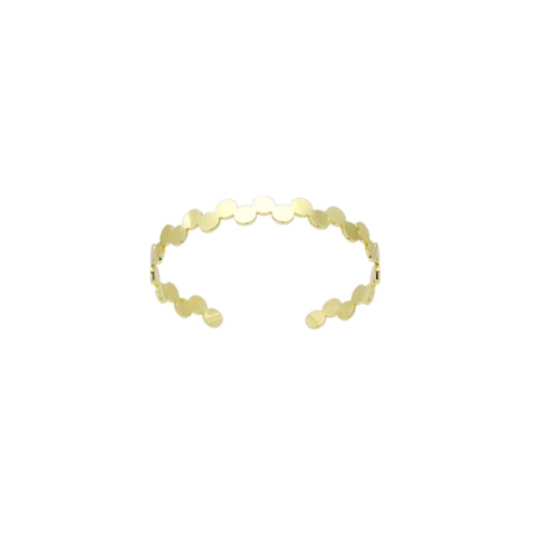 Shinny Gold Round Disc Adjustable Bracelet, Sku#A299