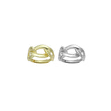 Plain Gold Silver Oval LInk Shape Adjustable Ring, Sku#A309