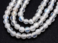 Quality Natural Moonstone Round Faceted beads, 2mm/3mm/4mm Small Sparkly White Gemstone Beads, White Moonstone, 15.5inch strand, SKU#U214
