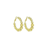 Gold Round Ball Hoop Earrings, Sku#A310