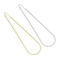 Gold Silver String Round Ball Chain Adjustable Necklace, Sku#A326