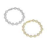 Gold Silver Half Ball Link Adjustable Bracelet, Sku#A330