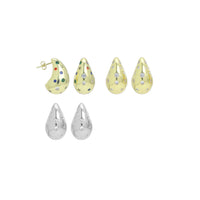 Multicolor Clear CZ  Tear Drop Shape Earrings, Sku#A360