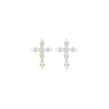 Crystal Silver Gold Cross Shape Charm Pendant, Sku#A376