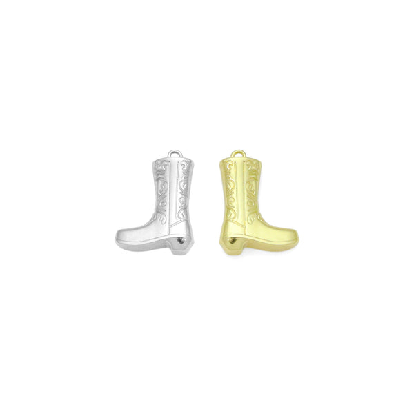 Gold Silver 3D Boots Shape Charm Pendant, Sku#A442