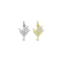 Gold Silver Flower Cup Charm Pendant, Sku#A464