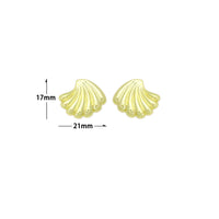 Gold Silver Shell Shape Stud Earrings, Sku#A470