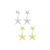 Gold Silver StarFish Earrings, Sku#A472