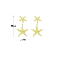 Gold Silver StarFish Earrings, Sku#A472