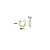 Gold Silver CZ Donut Hoop Earrings, Sku#A473