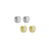 Gold Silver CZ Small Hoop Earrings, Sku#A476