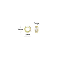 Gold Silver CZ Small Hoop Earrings, Sku#A476