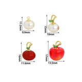 White Pearl Red Apple Charm Pendant,Sku#A489