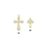 White Pearl Cross Mushroom charm, Sku#A500